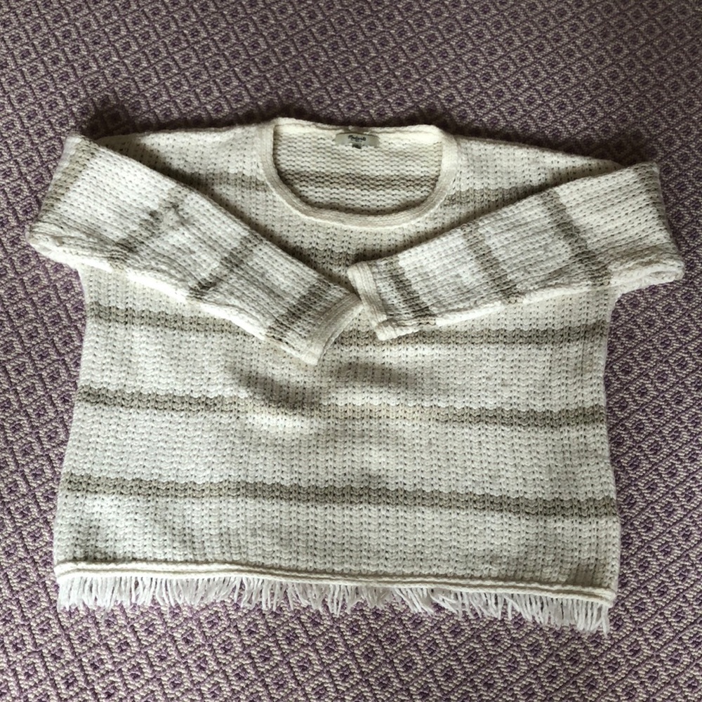 Madewell cream and putty striped sweater.  Small